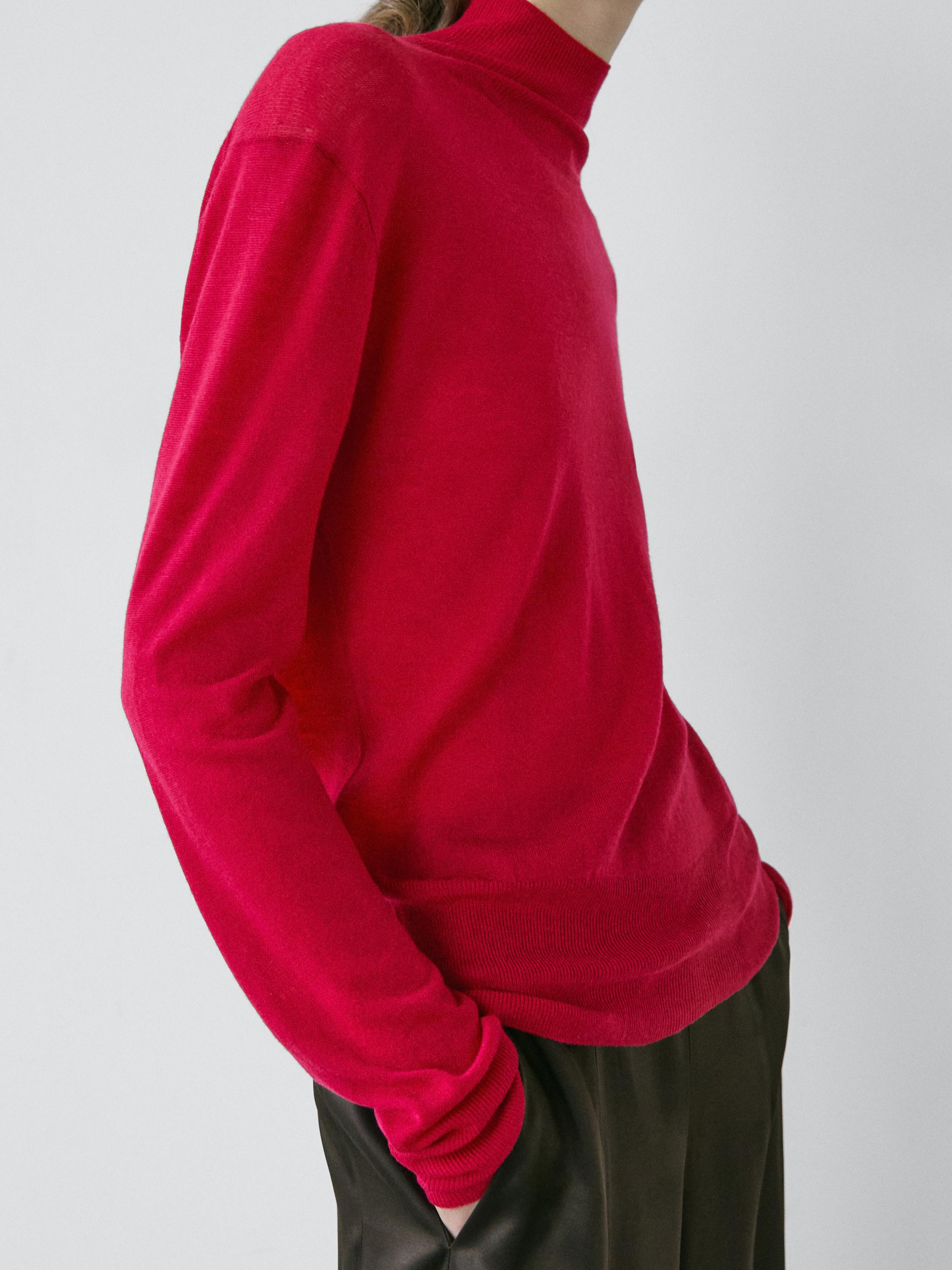 Knit 100% wool mock turtleneck sweater - STUDIO